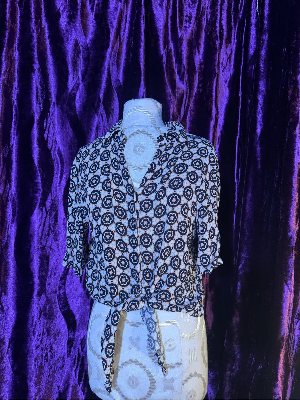 Haver Floral Tie-Front Blouse